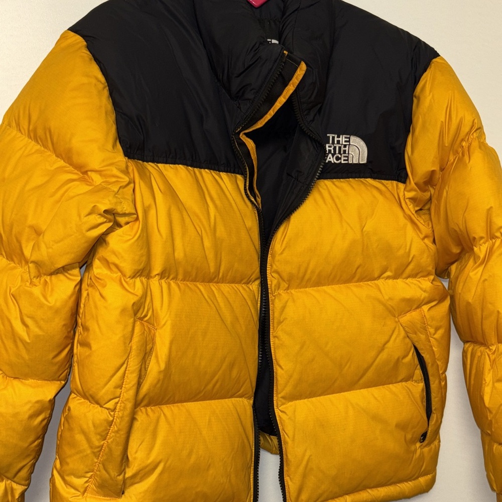 The North Face Women’s / Men's Yellow and Black Jacket 1996 Retro Nuptse Jacket